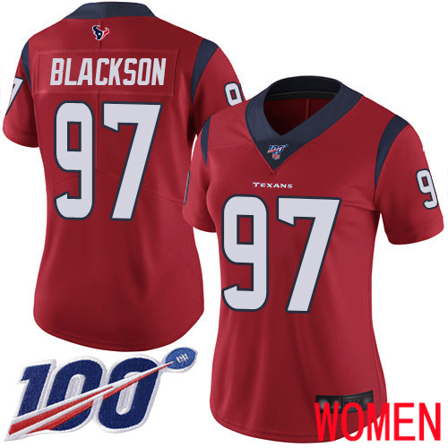 Houston Texans Limited Red Women Angelo Blackson Alternate Jersey NFL Football #97 100th Season Vapor Untouchable->women nfl jersey->Women Jersey